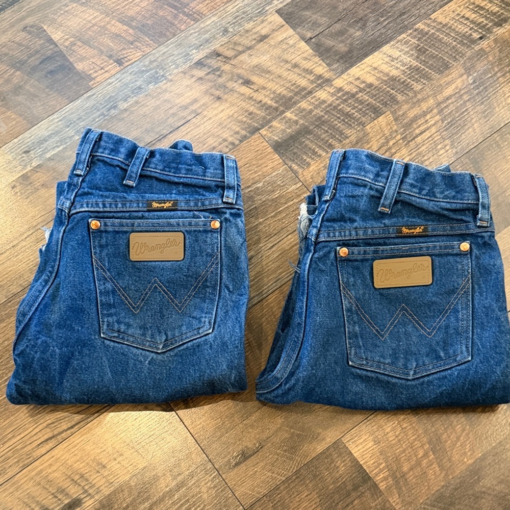 Wrangler Dark Blue Denim Jeans - Twin Pair